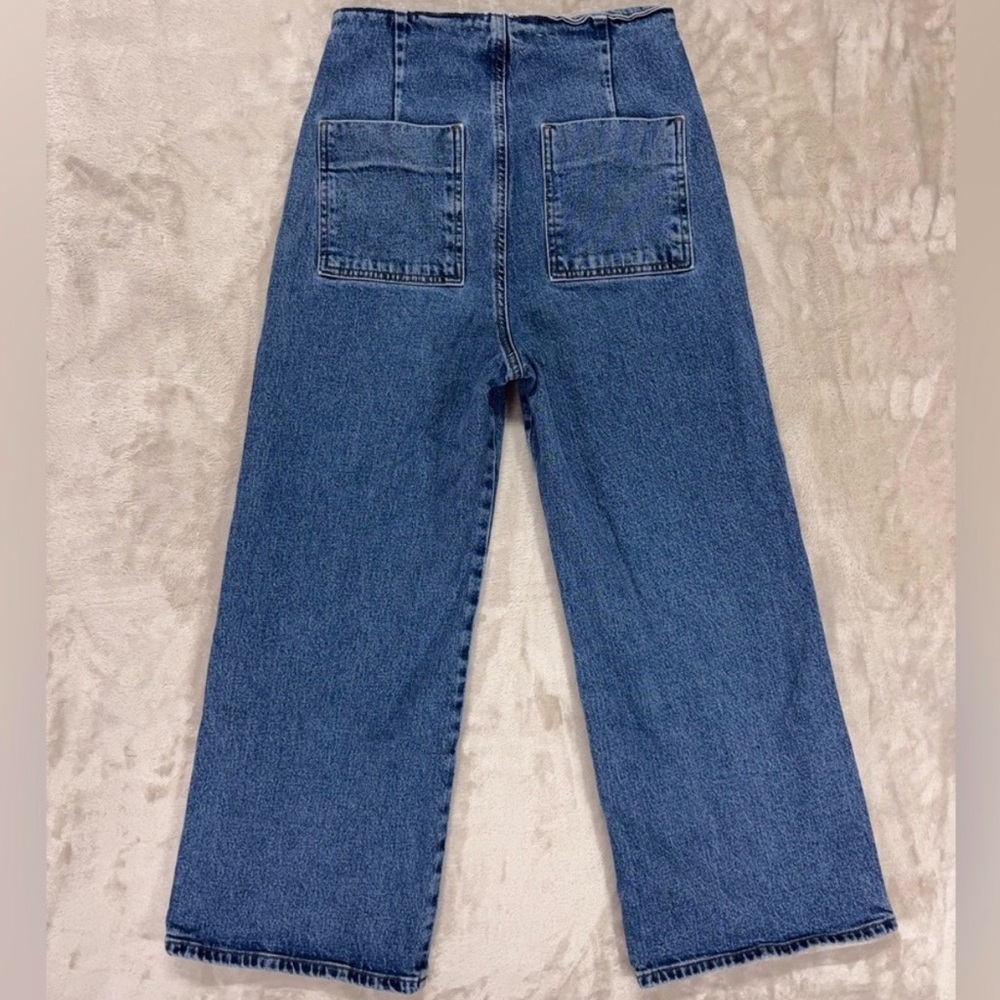 ZARA - Wide Leg : High Waisted Denim Jeans - Picture 3 of 9